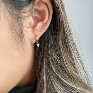 Triple Cluster Cubic Zirconia Huggie Earrings