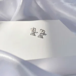 Triple Cluster Cubic Zirconia Stud Earrings