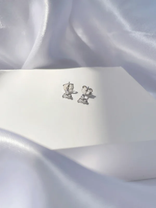 Triple Cluster Cubic Zirconia Stud Earrings