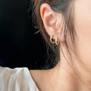 Cubic Zirconia Huggie Earrings