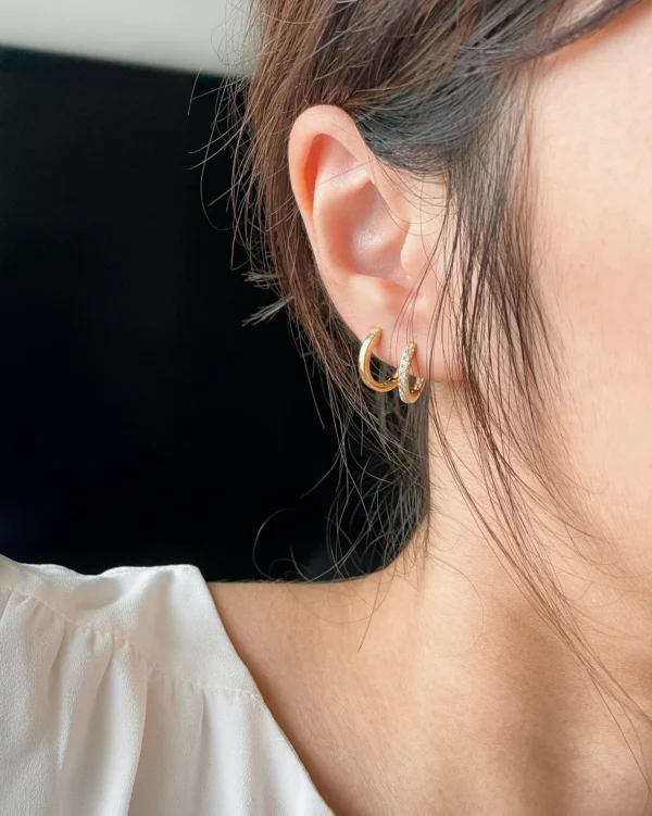 Cubic Zirconia Huggie Earrings