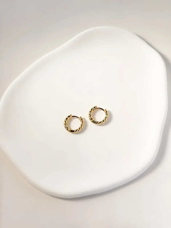 Twisted Huggie Earrings - Image 2