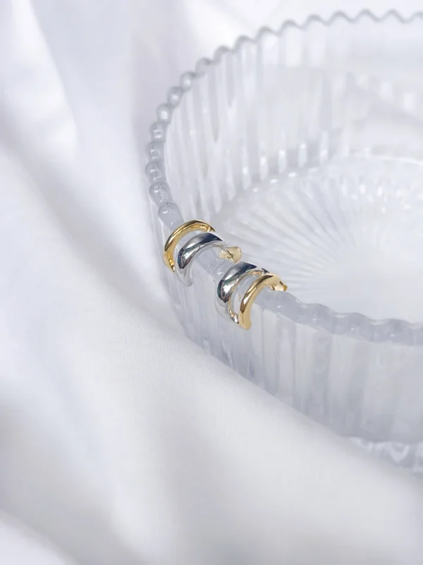 Two-Tone Hoop Earrings - Image 2