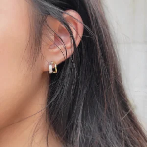 Two-Tone Hoop Earrings