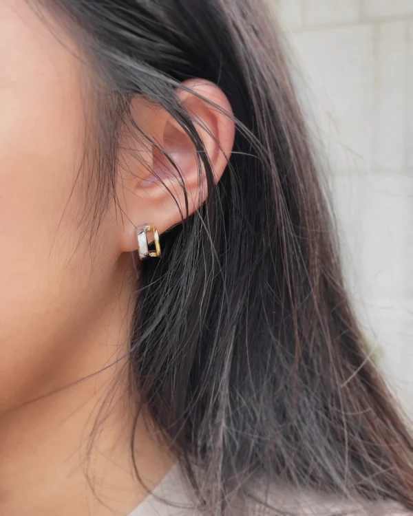 Two-Tone Hoop Earrings