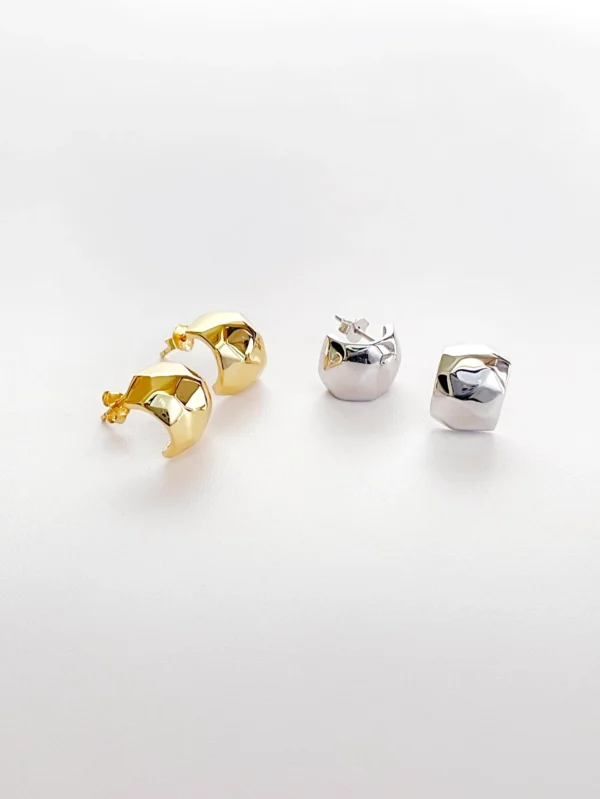 Faceted Stud Earrings - Image 2