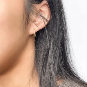 Mini Rectangle Huggie Earrings