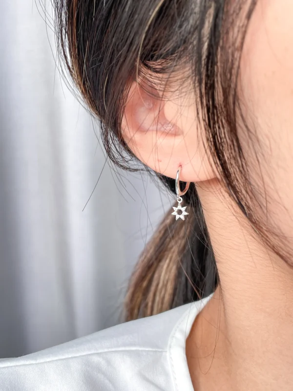 Sun Dangle Huggie Earrings - Image 3