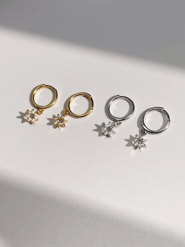 Sun Dangle Huggie Earrings - Image 2