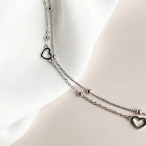 Heart Charm Layered Bracelet