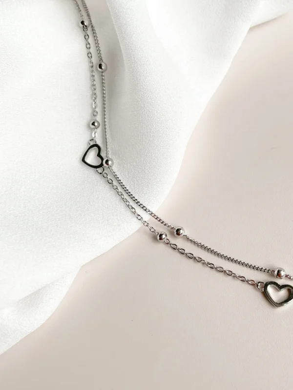 Heart Charm Layered Bracelet