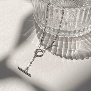 silver toggle choker product display