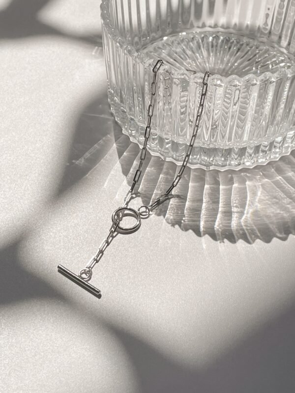 silver toggle choker product display