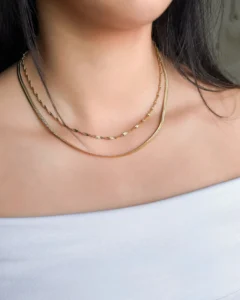 Aurea Herringbone Layered Necklace