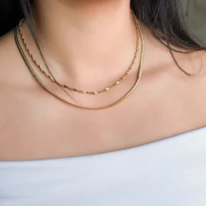 Aurea Herringbone Layered Necklace