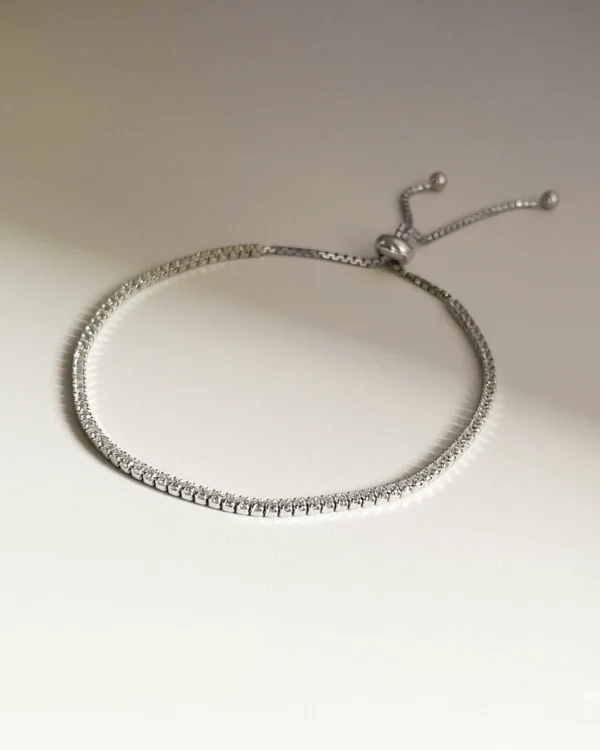 Cubic Zirconia Adjustable Tennis Bracelet - Image 2