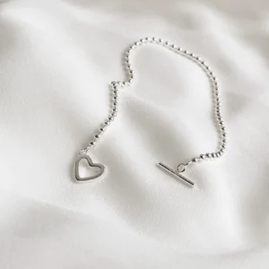 Heart T-Bar Beaded Bracelet