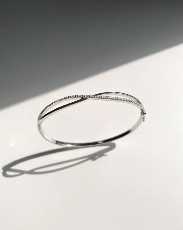 Cubic Zirconia Interwined Bangle