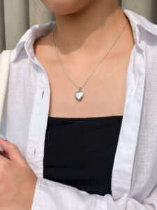 Silver Heart Locket Necklace
