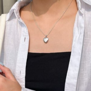 Silver Heart Locket Necklace